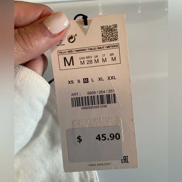 Zara Off White Strapless Mini Dress Size M - Picture 6 of 6